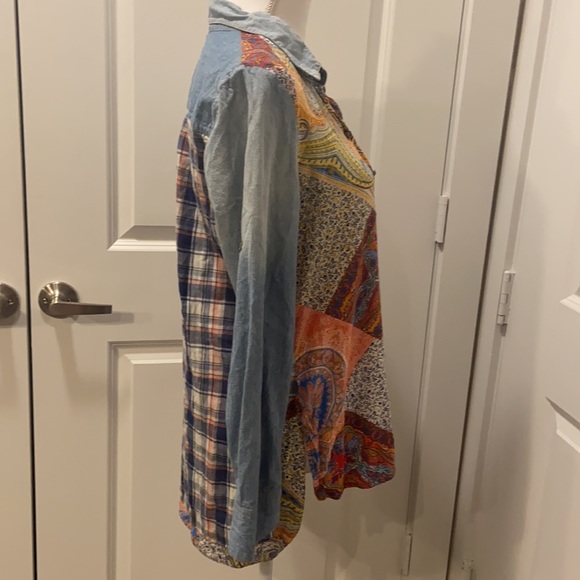 Aratta Celine Paisley Plaid Shirt Size Small - Picture 5 of 9